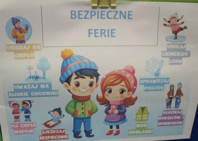 Wysłuchanie wiersza pt. "Bezpieczne ferie" oraz praca plastyczna zimowy bałwanek